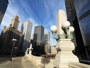 Street scene in Chicago, Illinois.